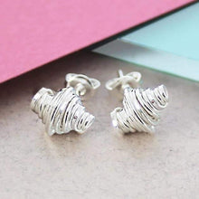 Load image into Gallery viewer, Handmade Silver Coil Stud Earrings - Pobjoy Diamonds