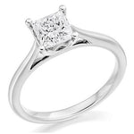 18K White Gold Princess Cut Solitaire Diamond Ring 1.20 Carat - F/VS2 - Pobjoy Diamonds