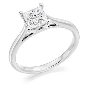 18K White Gold Princess Cut Solitaire Diamond Ring 1.50 Carat - G/VVS2 - Pobjoy Diamonds