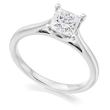 Load image into Gallery viewer, 18K White Gold Princess Cut Solitaire Diamond Ring 1.50 Carat - G/VVS2 - Pobjoy Diamonds