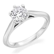 Load image into Gallery viewer, 18K Gold Round Brilliant Cut 1.00 Carat Lab Grown Diamond Ring E/VVS2 - Pobjoy Diamonds