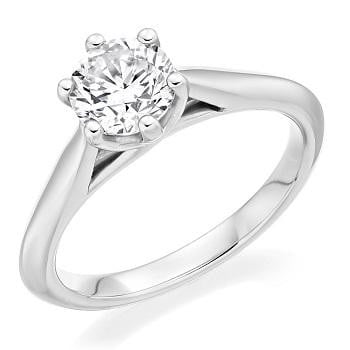 950 Palladium1.00 Carat Round Brilliant Cut Solitaire Diamond Ring F/VS1-Bellagio - Pobjoy Diamonds