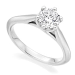 950 Platinum 1.00 Carat Round Brilliant Cut Solitaire Diamond Ring F/VS1-Bellagio - Pobjoy Diamonds