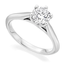 Load image into Gallery viewer, 18K White Gold 1.00 Carat Round Brilliant Cut Solitaire Diamond Ring F/VS1-Bellagio - Pobjoy Diamonds