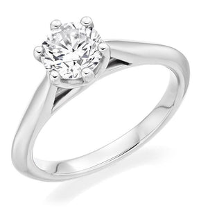 950 Palladium1.00 Carat Round Brilliant Cut Solitaire Diamond Ring F/VS1-Bellagio - Pobjoy Diamonds