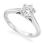 18K Gold Round Brilliant Cut 1.00 Carat Lab Grown Diamond Ring E/VVS2 - Pobjoy Diamonds