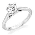 950 Platinum 1.00 Carat Round Brilliant Cut Solitaire Diamond Ring G/Si1-Bellagio - Pobjoy Diamonds