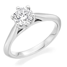 Load image into Gallery viewer, 950 Platinum 1.00 Carat Round Brilliant Cut Solitaire Diamond Ring G/Si1-Bellagio - Pobjoy Diamonds