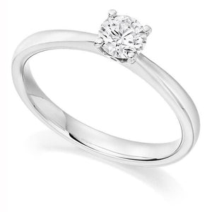 950 Platinum 0.40 carat Round Brilliant Cut Solitaire Diamond Ring G/VS2-Lambourn - Pobjoy Diamonds