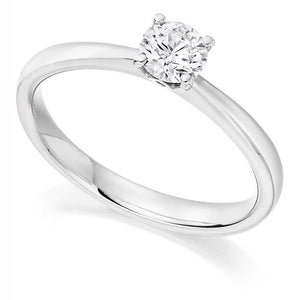 18K Gold 0.50 carat Round Brilliant Cut Solitaire Diamond Ring H/I1 - Pobjoy Diamonds