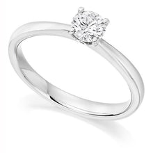 Load image into Gallery viewer, 950 Platinum 0.40 Carat Round Brilliant Cut Solitaire Diamond Ring F/VS2-Lambourn - Pobjoy Diamonds