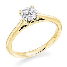 Load image into Gallery viewer, 18K Yellow Gold 0.50 Carat Round Brilliant Cut Solitaire Diamond Ring F/VS2-Arundel - Pobjoy Diamonds