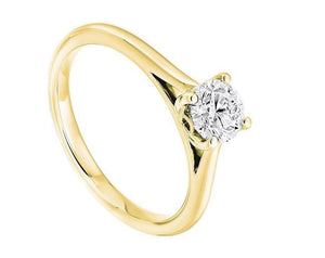 18K Gold 0.80 Carat Round Brilliant Cut Solitaire Lab Grown Diamond Ring G/Si1 - Pobjoy Diamonds