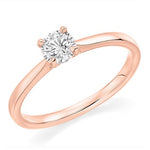18K Gold 0.75 Carat Round Brilliant Cut Solitaire Diamond Ring-Pobjoy