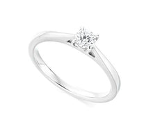 Load image into Gallery viewer, 18K White Gold 0.31 Carat Round Brilliant Cut Solitaire Diamond Ring F/Si1-Tortola - Pobjoy Diamonds