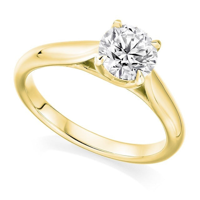 18K Yellow Gold 1.50 Carat Solitaire Diamond Ring F/VS2 - Avignon - Pobjoy Diamonds