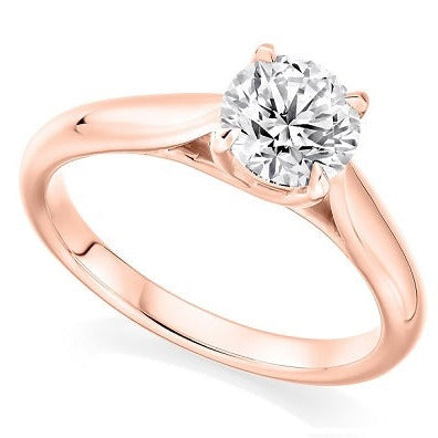 18K Rose Gold 1.50 Carat Solitaire Diamond Ring F/VS2 - Avignon - Pobjoy Diamonds