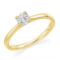 18K Yellow Gold 0.75 Carat Round Brilliant Cut Solitaire Diamond Ring-Pobjoy Diamonds