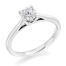 Load image into Gallery viewer, 18K White Gold 0.40 Carat Round Brilliant Cut Lab Grown Solitaire Diamond Ring E/VS1 - Pobjoy Diamonds