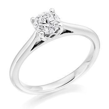 950 Platinum 0.40 Carat Round Brilliant Cut Lab Grown Diamond Ring F/VS1 - Pobjoy Diamonds