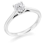 18K White Gold 0.50 Carat Round Brilliant Cut Diamond Solitaire Ring Pobjoy Diamonds