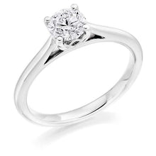 Load image into Gallery viewer, 18K White Gold 0.40 Carat Round Brilliant Cut Lab Grown Solitaire Diamond Ring E/VS1 - Pobjoy Diamonds