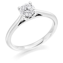 Load image into Gallery viewer, 18K White Gold 0.50 Carat Round Brilliant Cut Diamond Solitaire Ring Pobjoy Diamonds