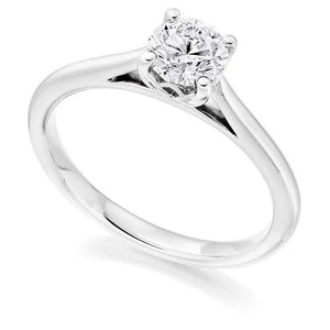 950 Platinum 0.50 Carat Round Brilliant Cut Solitaire Diamond Ring-Arundel H/Si - Pobjoy Diamonds