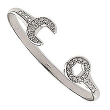 Load image into Gallery viewer, 9K White Gold Baby Spanner Bangle - Pobjoy Diamonds