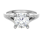 950 Platinum Split Shoulder 1.00 Carat Round Brilliant Cut Solitaire Diamond Ring - G/VS1 - Pobjoy Diamonds