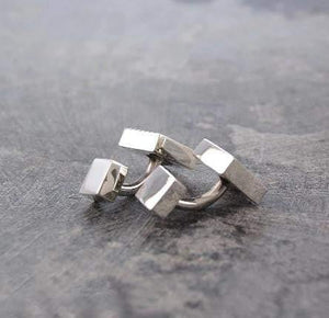 Sterling Silver Handmade Mens Square Cufflinks From Pobjoy