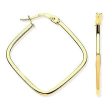 Load image into Gallery viewer, 9K Yellow Gold Square Hinged &#39;Hoop&#39; Earrings by Pobjoy
