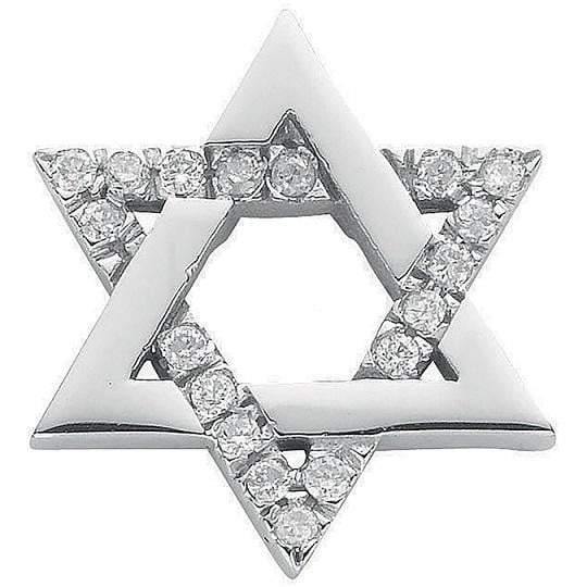 9K White Gold Diamond Star Of David Pendant 0.10 CTW - Pobjoy Diamonds
