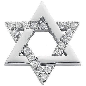 9K White Gold Diamond Star Of David Pendant 0.10 CTW - Pobjoy Diamonds