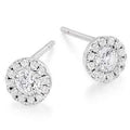 18K Gold Pave Set Round Diamond Stud Earrings 0.50 Carat-Pobjoy Diamonds