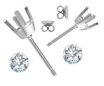 Bespoke Diamond Stud Earrings 18K White Or Yellow Gold 0.60 - 1.20 CTW - Pobjoy Diamonds