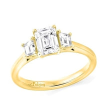 Load image into Gallery viewer, 1.80 Carat Emerald Cut Lab Diamond Trilogy Ring - E/VS1