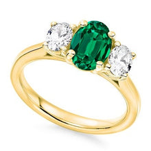 Load image into Gallery viewer, Emerald &amp; Lab Diamond Ring 1.60 Carat