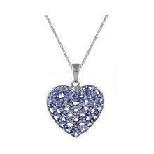 Load image into Gallery viewer, Sterling Silver &amp; Tanzanite Heart Pendant &amp; Chain - Pobjoy Diamonds