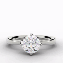 Load image into Gallery viewer, Taormina Twisted Four Prong Round Cut Diamond Ring
