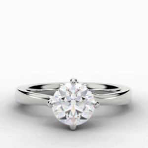 Taormina Twisted Four Prong Round Cut Diamond Ring
