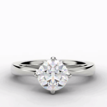 Taormina Twisted Four Prong Round Cut Diamond Ring