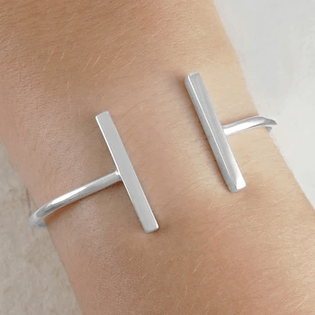 Handmade Sterling Silver Ladies T- Bar Bracelet-Pobjoy Diamonds
