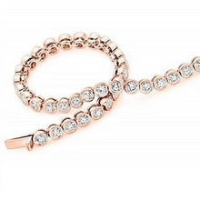 Load image into Gallery viewer, 18K Rose Gold Round Brilliant Cut Diamond Tennis Bracelet 4.0 CTW - Pobjoy Diamonds