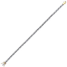 Load image into Gallery viewer, 9K Yellow Gold Round &amp; Princess Cut Diamond Tennis Bracelet 0.50 CTW - Pobjoy Diamonds