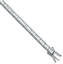 Load image into Gallery viewer, 18K White Gold Baguette Cut Diamond Tennis Bracelet 3.00 Carat G-H/Si - Pobjoy Diamonds