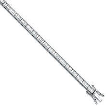 Load image into Gallery viewer, 18K White Gold Baguette Cut Diamond Tennis Bracelet 3.00 Carat G-H/Si - Pobjoy Diamonds