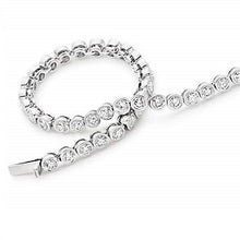 Load image into Gallery viewer, 18K White Gold  Round Brilliant Cut Diamond Tennis Bracelet 4.0 CTW - Pobjoy Diamonds