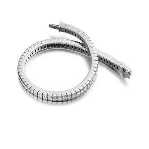 950 Platinum 6.5 Carat Princess Cut Diamond Tennis Bracelet 