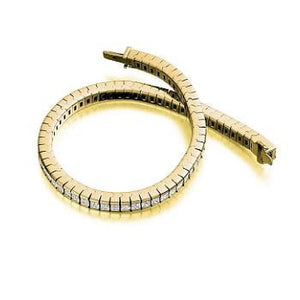 18K Yellow Gold 6.5 CTW Princess Cut Diamond Tennis Bracelet - Pobjoy Diamonds